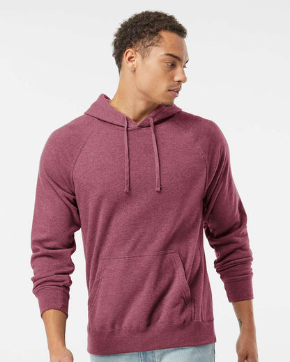 Independent Trading Co. Special Blend Raglan Hooded Sweatshirt PRM33SBP #colormdl_Crimson