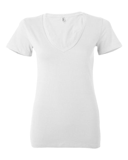 BELLA + CANVAS Women’s Jersey Deep V-Neck Tee 6035 #color_White