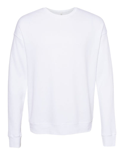 BELLA + CANVAS Sponge Fleece Drop Shoulder Crewneck Sweatshirt 3945 #color_DTG White