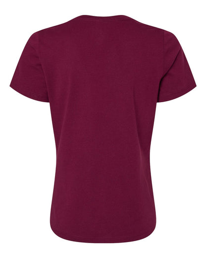 BELLA + CANVAS Women’s Relaxed Jersey V-Neck Tee 6405 #color_Maroon