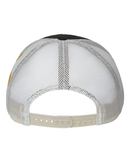 Kati Printed Mesh Trucker Cap S700M #color_Black/ Vegas Gold/ Fleur De Lis