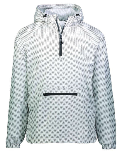 Holloway Men's Range Hooded Packable Quarter-Zip Jacket 229554 #color_White