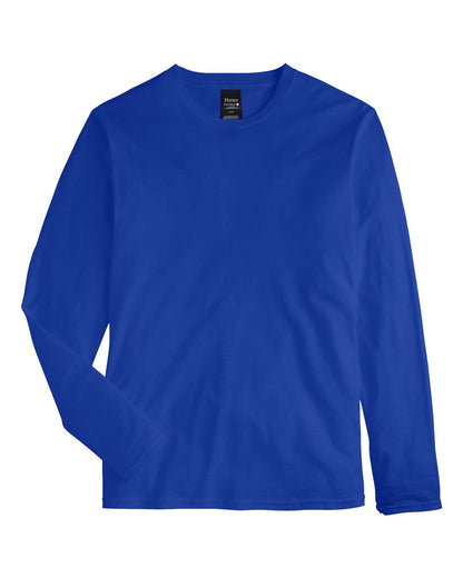 Hanes Unisex Perfect-T Long Sleeve T-Shirt 498L #color_Deep Royal