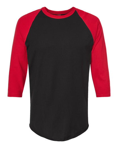 Tultex Fine Jersey Raglan T-Shirt 245 #color_Black/ Red