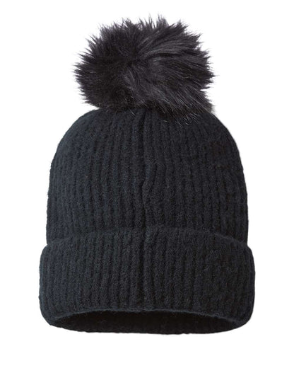 Columbia Winter Blur™ Pom-Pom Cuffed Beanie 186210 #color_Black