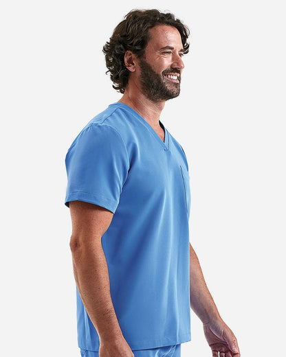 Onna Men's Limitless V-Neck Stretch Scrub Top NN200 #colormdl_Ceil Blue