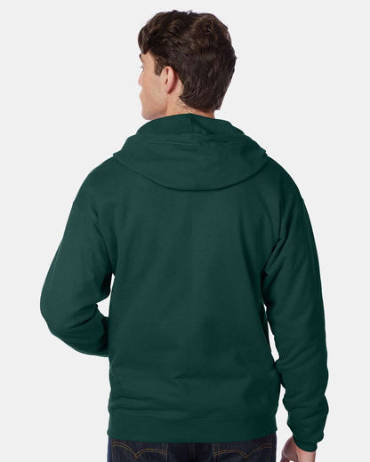 Hanes Unisex EcoSmart® Full-Zip Hooded Sweatshirt P180 #colormdl_Deep Forest