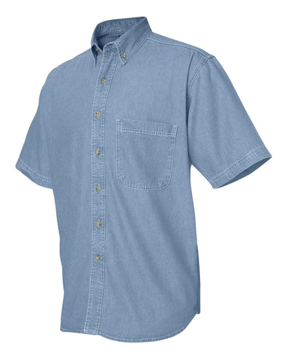 Sierra Pacific Men's Tall Denim Short Sleeve Shirt 6211 #color_Light Denim