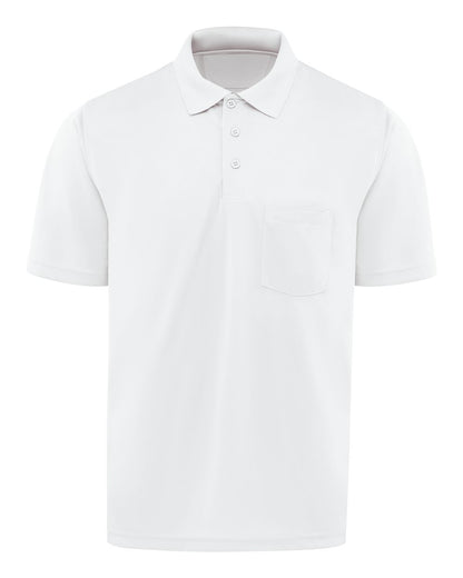 Red Kap Men's Performance Knit Pocket Polo SK98 #color_White