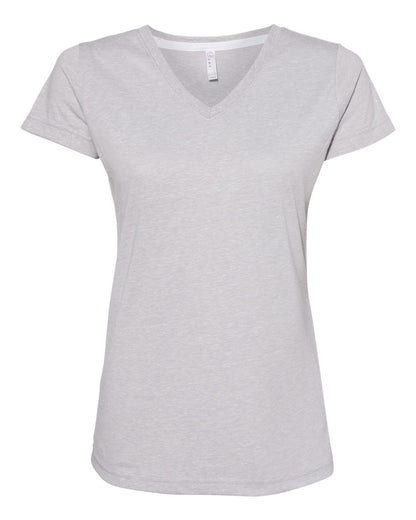 LAT Women's Harborside Mélange V-Neck Tee 3591 #color_Grey Melange
