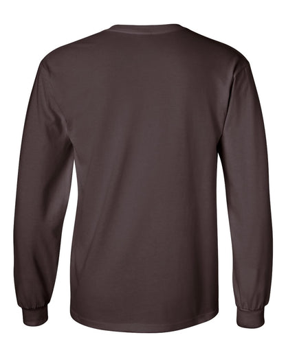 Gildan Unisex Ultra Cotton® Long Sleeve T-Shirt 2400 #color_Dark Chocolate