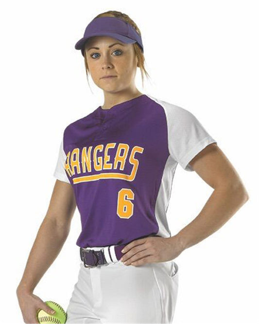 Alleson Athletic Girls' Two Button Fastpitch Jersey 522PDWG