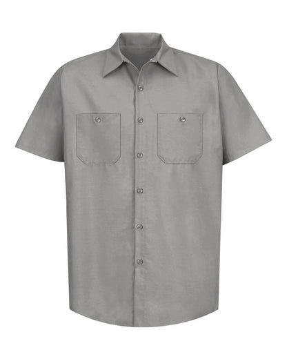 Red Kap Men's Tall Industrial Short Sleeve Work Shirt SP24T #color_Light Grey