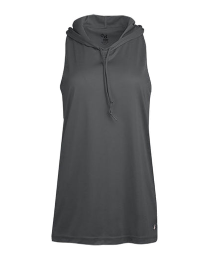 Badger Women's B-Core Racerback Hooded Tank Top 4111 #color_Graphite