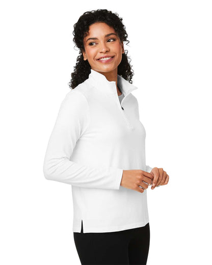 Devon & Jones Women's Raleigh Stretch Quarter-Zip Pullover DG425W #colormdl_White