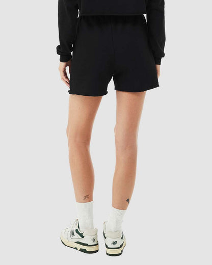 BELLA + CANVAS Women's Cutoff Fleece Shorts 3787 #colormdl_Black