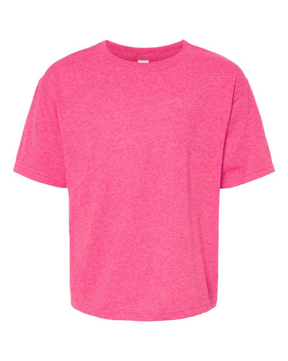 M&O Youth Gold Soft Touch T-Shirt 4850 #color_Neon Pink
