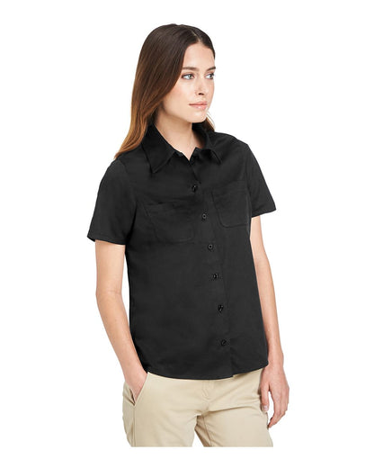 Harriton Women's Advantage IL Short Sleeve Dress Shirt M585W #colormdl_Black