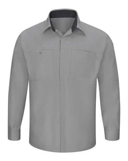 Red Kap Men's Performance Plus Long Sleeve Shirt with OilBlok Technology SY32 Red Kap Men's Performance Plus Long Sleeve Shirt with OilBlok Technology SY32