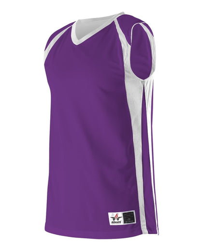 Alleson Athletic Women's Reversible Basketball Jersey 54MMRW #color_Purple/ White