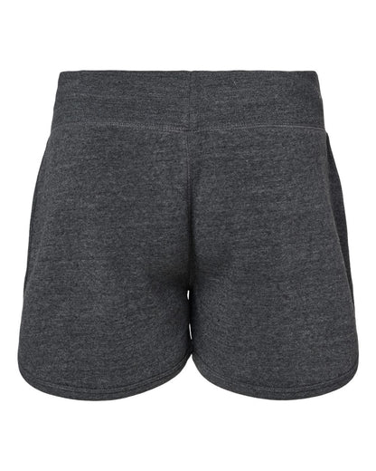 J. America Women's Fleece Shorts 8856 #color_Black Triblend