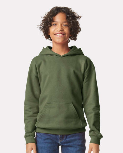 Gildan Softstyle® Youth Midweight Hooded Sweatshirt SF500B #colormdl_Military Green