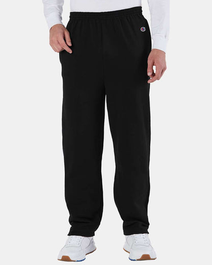 Champion Men's Powerblend® Open-Bottom Sweatpants with Pockets P800 #colormdl_Black