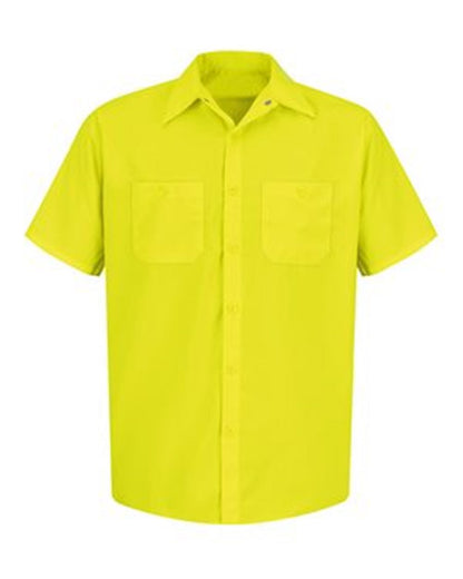 Red Kap Men's Tall Enhanced Visibility Short Sleeve Work Shirt SS24T Red Kap Men's Tall Enhanced Visibility Short Sleeve Work Shirt SS24T