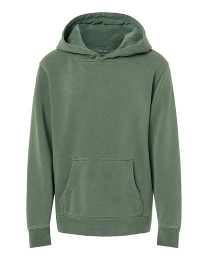 Independent Trading Co. Youth Midweight Pigment-Dyed Hooded Sweatshirt PRM1500Y #color_Pigment Alpine Green