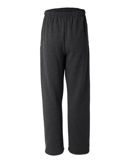 JERZEES Unisex NuBlend® Open-Bottom Sweatpants with Pockets 974MPR #color_Black Heather