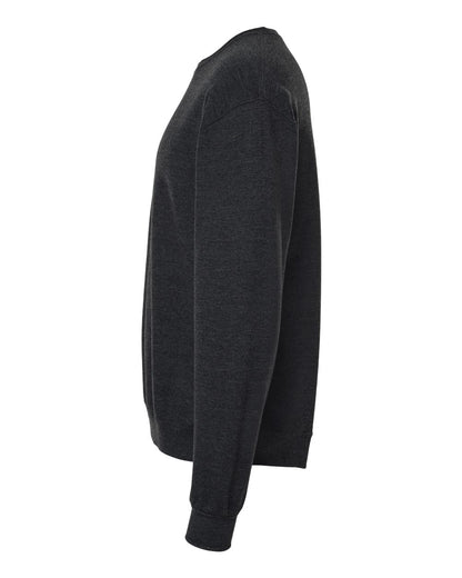 JERZEES Unisex Ultimate CVC Crewneck Sweatshirt IC48MR #color_Black Ink Heather