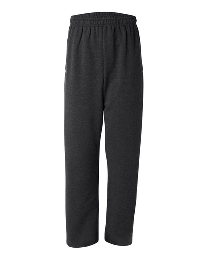JERZEES Unisex NuBlend® Open-Bottom Sweatpants with Pockets 974MPR #color_Black Heather