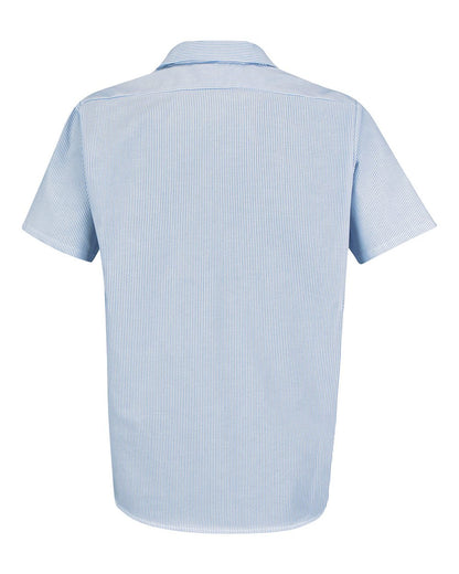 Red Kap Men's Industrial Stripe Work Shirt SL20 #color_Blue/ White Stripe