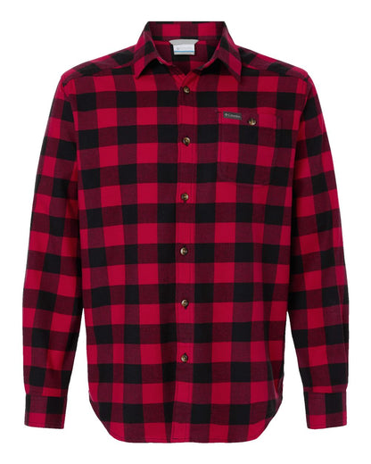 Columbia Men's Cornell Woods™ Flannel Shirt 161795 #color_Mountain Red Buffalo Check
