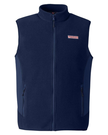 vineyard vines Men's Harbor Fleece Vest O001401 #color_Vineyard Navy