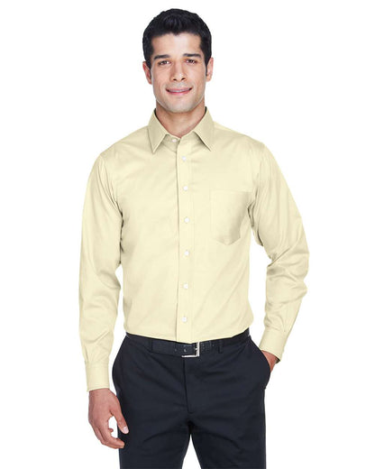 Devon & Jones Men's Crown Collection® Solid Stretch Twill Woven Dress Shirt DG530 #colormdl_Transparent Yellow