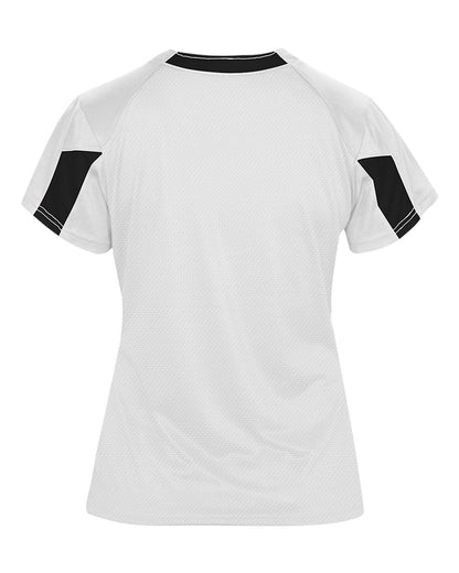 Alleson Athletic Women's Striker Placket 6176 #color_White/ Black