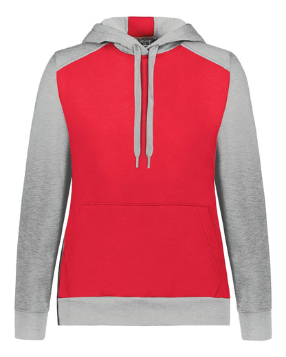 Augusta Sportswear Women's Eco Revive™ Three-Season Triblend Fleece Hooded Sweatshirt 6867 #color_Scarlet/ Grey Heather