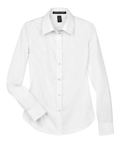 Devon & Jones Women's Crown Collection® Solid Stretch Twill Woven Dress Shirt DG530W #color_White