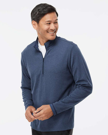 Adidas Men's 3-Stripe Quarter-Zip Sweater Pullover A554 #colormdl_Collegiate Navy Melange