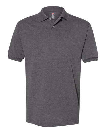 Hanes Ecosmart® Jersey Polo 054X #color_Charcoal Heather
