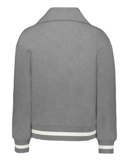Holloway Women's Heritage Prep Quarter-Zip Pullover 223782 #color_Athletic Heather/ Vanilla