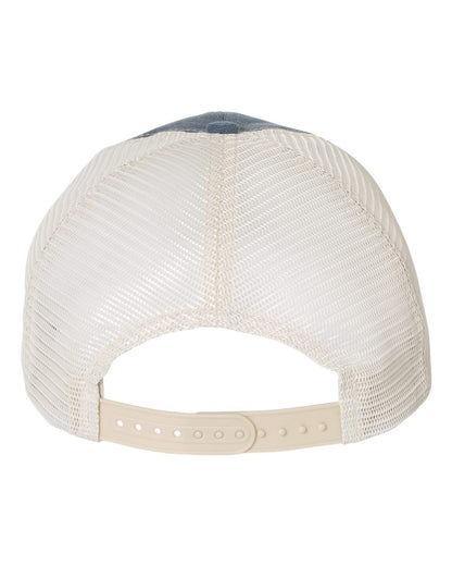 Valucap Pigment-Dyed Trucker Cap SP510 #color_Navy/ Cardinal/ Stone
