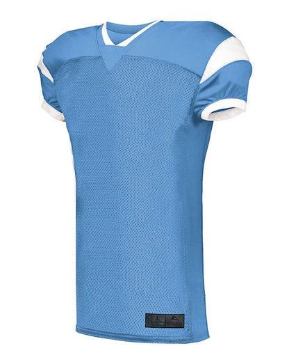 Augusta Sportswear Youth Slant Football Jersey 9583 #color_Columbia Blue/ White