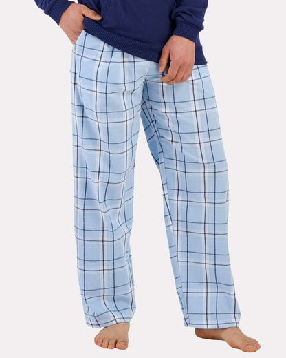 Boxercraft Men's Harley Flannel Pants BM6624 #color_Sky Blue Carnegie Plaid