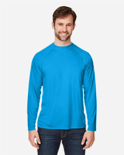 CORE365 Unisex Ultra UVP™ Marina Raglan Long Sleeve T-Shirt CE110 #colormdl_Electric Blue