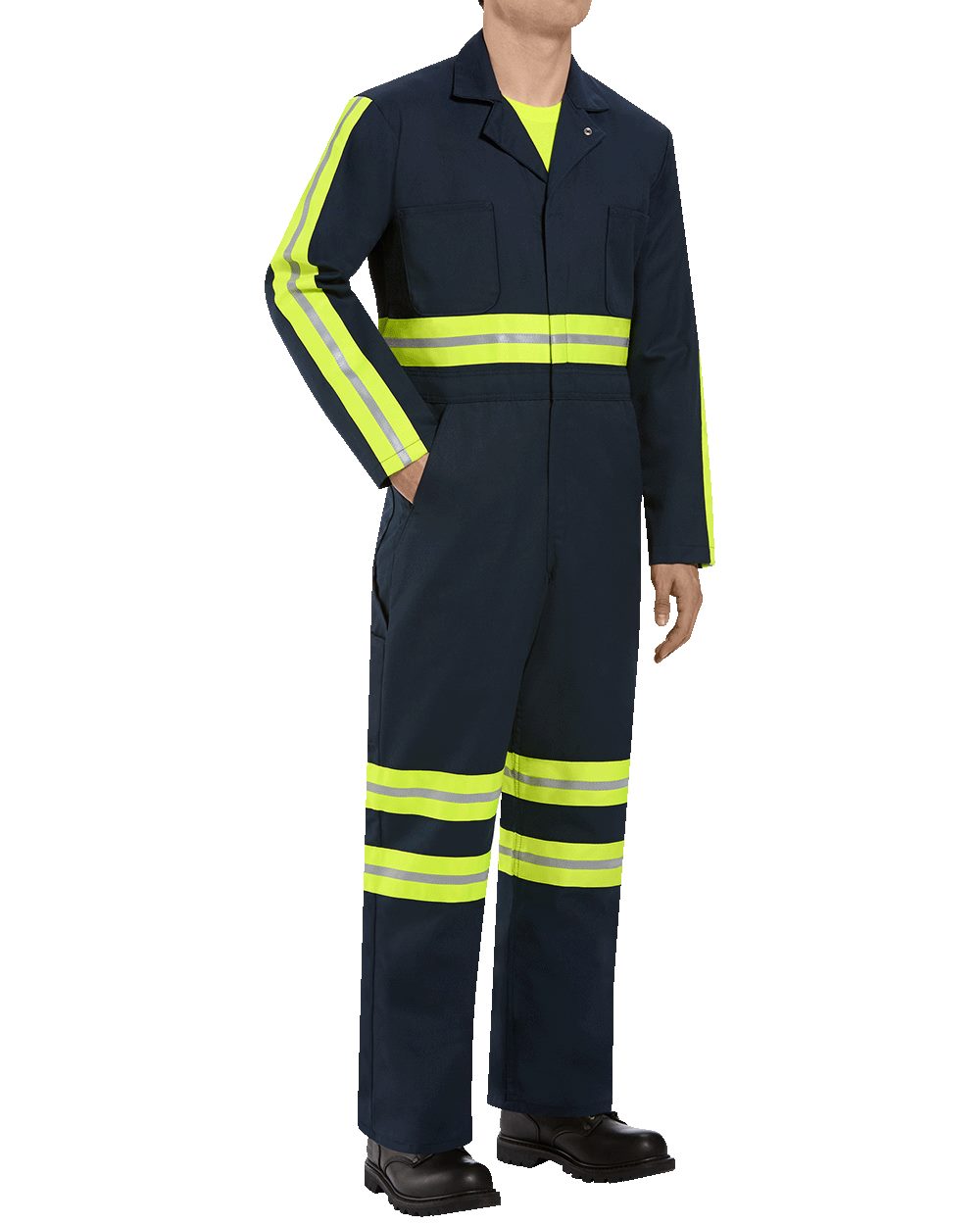Red Kap Men's Tall Enhanced Visibility Action Back Coverall CT10ENT