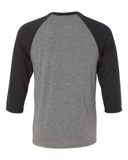 BELLA + CANVAS Three-Quarter Sleeve Baseball Tee 3200 #color_Grey/ Charcoal Black Triblend