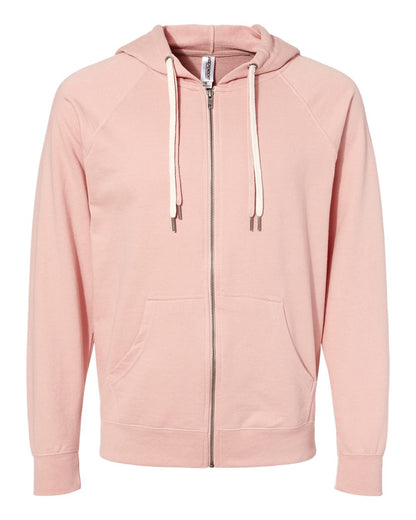 Independent Trading Co. Icon Lightweight Loopback Terry Full-Zip Hooded Sweatshirt SS1000Z #color_Rose