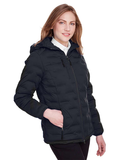 North End Women's Loft Puffer Jacket NE708W #colormdl_Black/ Carbon